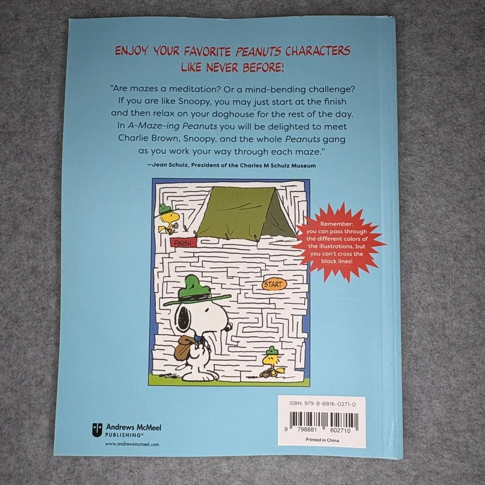 A-Maze-ing Peanuts 100 Mazes Charlie Brown Snoopy Activity Book Joe Wos Schulz